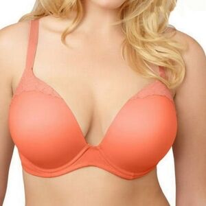 DREAMFIT Womens Orange Underwire Lace Trim Bra 42D Plus Size Initmates Lingerie